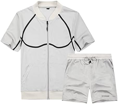 N/A בגדי ספורט חליפה לגברים קיץ מזדמנים סלים סלים חליפות ספורט מכנסיים קצרים שני מכנסיים קצרים