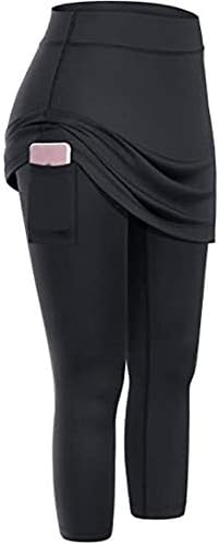ספורט אלסטי אגוזי יוגה חותלות חצאית כיסי טניס קפריס נשים כושר מכנסי יוגה נשים מכנסיים מזדמנים פטיט