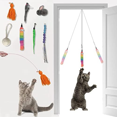 PEMOO 9 יחידות דלת תלויה צעצוע חתול וכדורי חתול 3 יחידות