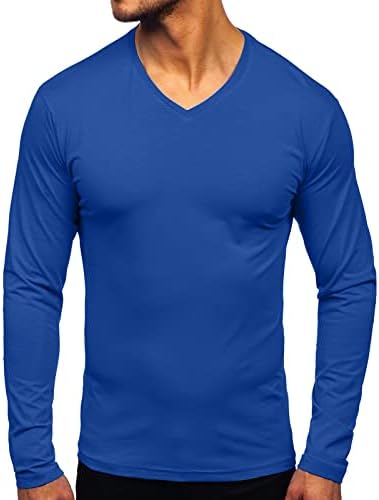 XXBR's Men's Wearghing Thuting חולצות שרוול ארוך צבע אחיד