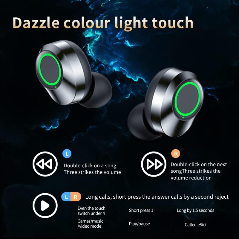 Volt Plus Tech Wireless V5.3 LED Pro אוזניות אוזניות התואמות ל- Sony C6502 IPX3 Bluetooth מים ומי זיעה/הפחתת רעש