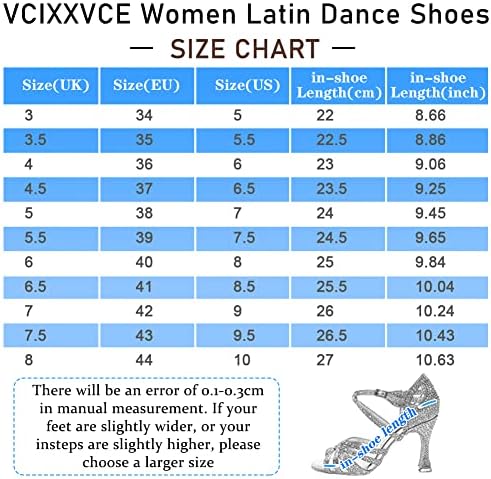 Vcixxvce רוכסן נשים רוכסן לטינית לטינית נעלי ריקוד קרסול צפה בוהן סלסה טנגו מגפי ריקודים, דגם 7226