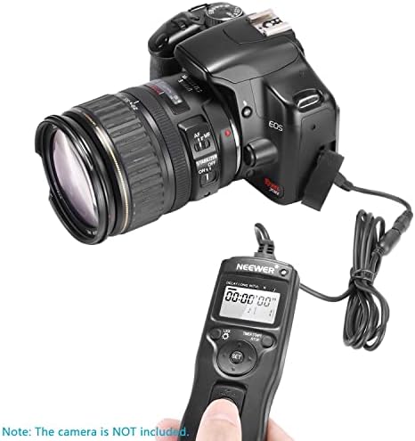 שחרור תריס של Neewer שחרור טיימר כבל שלט רחוק תואם ל- Canon EOS 550D/Rebel T2I, 450D/XSI, 400D/XTI,