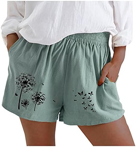 מכנסיים קצרים של נשים הונפרד לקיץ לבוש פלוס הדפס בגודל מכנסיים קצרים מזדמנים רופפים מכנסיים מותניים אלסטיים