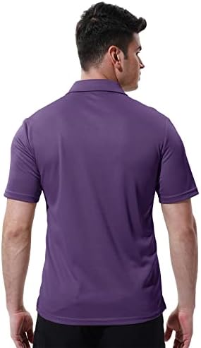 חולצות פולו לגברים של יסנטו כושר יבש חולצות גולף עם צווארון שרוול קצר עם כיס