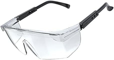 משקפי בטיחות של Baymax עם עדשות עמידות עמידות נגד ערפל ברורות נגד ערפל ואחיזות ללא החלקה, הגנה על UV. מסגרות שחורות