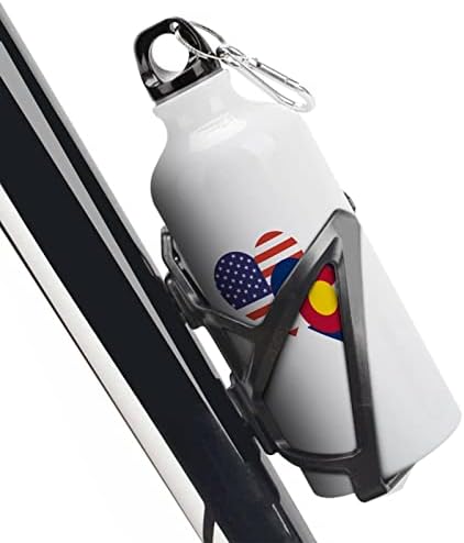 דגל לב אמריקאי בקולורדו בקבוקי מים קל משקל אלומיניום כוס ספורט כוס משקה לרכיבה על רכיבה על חדר כושר