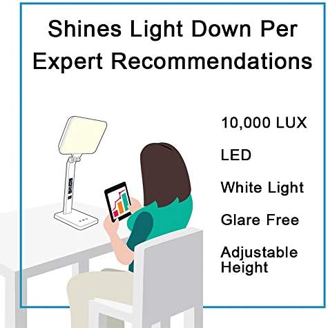 Theralite aura Qi טיפול קל מנורה שמש - UV בחינם 10,000 מנורת טיפול באור לוקס, מנורת אור שמש,
