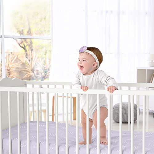 ג'וג'ו מתוק מעצב לבנדר סגול בוהו בוץ ילדת גיליון עריסה מצוידת תינוק או פעוטות משתלת - לילך קליל ולבן