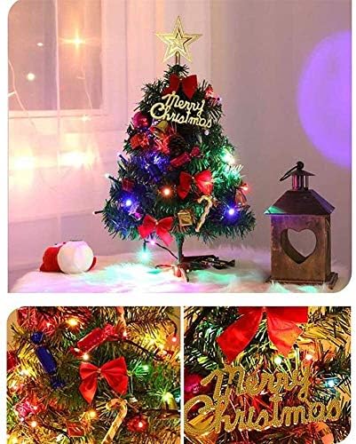 שוחו שולחן חג המולד עץ חג המולד עץ אורן מלאכותי מלא מלאכותי לקישוט חג המולד ותצוגה עם אורות