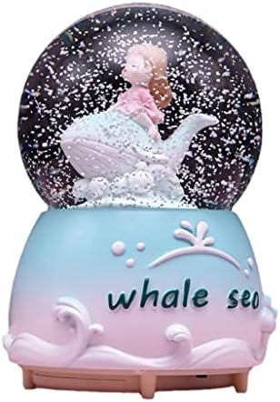 Slynsw Dream Dolphin Ball Crystal Ball מתנה ליום הולדת יכולה לסובב את קופסת המוזיקה של השלג הצפה של
