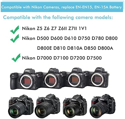 EN-EL15 EN-EL15A סוללת דמה סוללה EP-5B מצלמה AC מתאם חשמל ערכת מתאם לחשמל ל- NIKON COLLPIX Z5 Z6 Z7II D7000