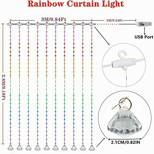 אנגנואן 280 אורות וילון קשת לחדר שינה לשלט רחוק 8 מצבים אורות פיות מופעלים על ידי USB לבנות מקורות לילדים