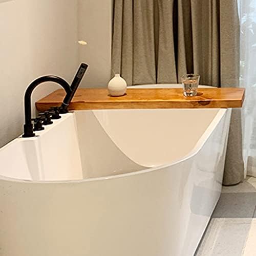 PFCDZDU אמבטיה עץ אמבטיה מגש קאדי, מארגן אמבטיה עיצובית למדף אמבטיה ביתי, מתלה קאדי אמבטיה