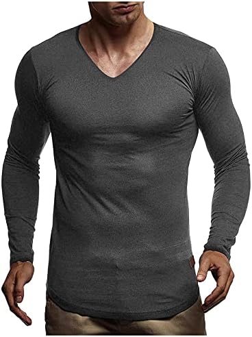 חולצות טריקו של שרוול ארוך של Beuu Mens מזדמנים רזה כושר פיתוח גוף כושר שרירים חולצות ראגלן חולצות סתיו צמר