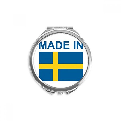 תוצרת שוודיה המדינה אהבת יד קומפקטי מראה עגול נייד כיס זכוכית