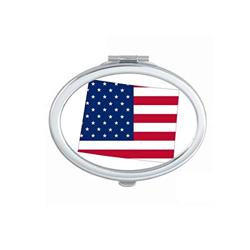 ויונג אמריקה מפת כוכבים פסים דגל מראה נייד לקפל יד איפור כפול צד משקפיים