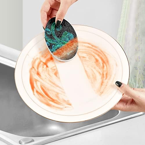 Alaza בצבעי מים תמנון ספוגים טבעיים של מטבח תאית ספוג למנות שטיפת אמבטיה וניקוי משק בית, שאינו