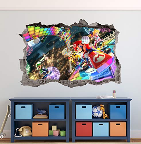 לילדים מדבקות קיר משחקים מריו קארט קיר אמנות מדבקות 3d מנופח בהתאמה אישית לילדים קיר קיר עיצוב בנים חדר
