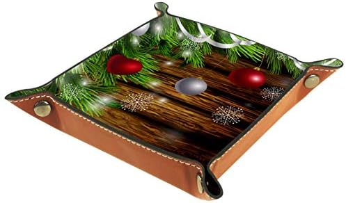 מארגן לחג המולד של Lyetny מגש אחסון מיטה מיטה קאדי שולחן עבודה מגש החלפת מפתח ארנק קופסת מטבעות מגש