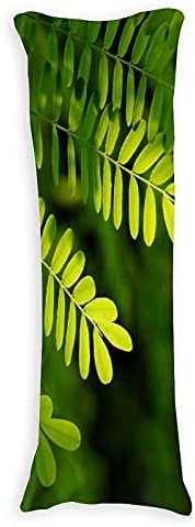 עלים ירוקים בעדשת העדשה של העדשה כיסוי כרית גוף עם Zippper 20x54 כרית גוף קטיפה רכה דקורטיבית