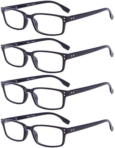 כוורן 5 חבילה כחול אור מסנן משקפיים קלאסי מלבני מחשב קריאת משקפיים ענבר כהה +2.50