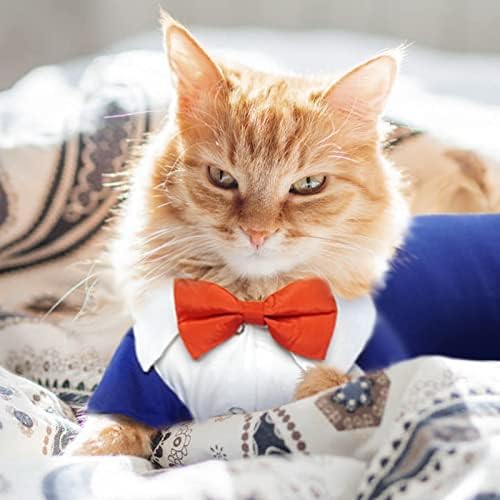 חולצת טוקסידו חתול חסר שיער בונאוויט ， בגדי חתולים לחתולים בלבד חליפת תלבושת חתונה לחתול עם 2 PCS עניבת פרפר,