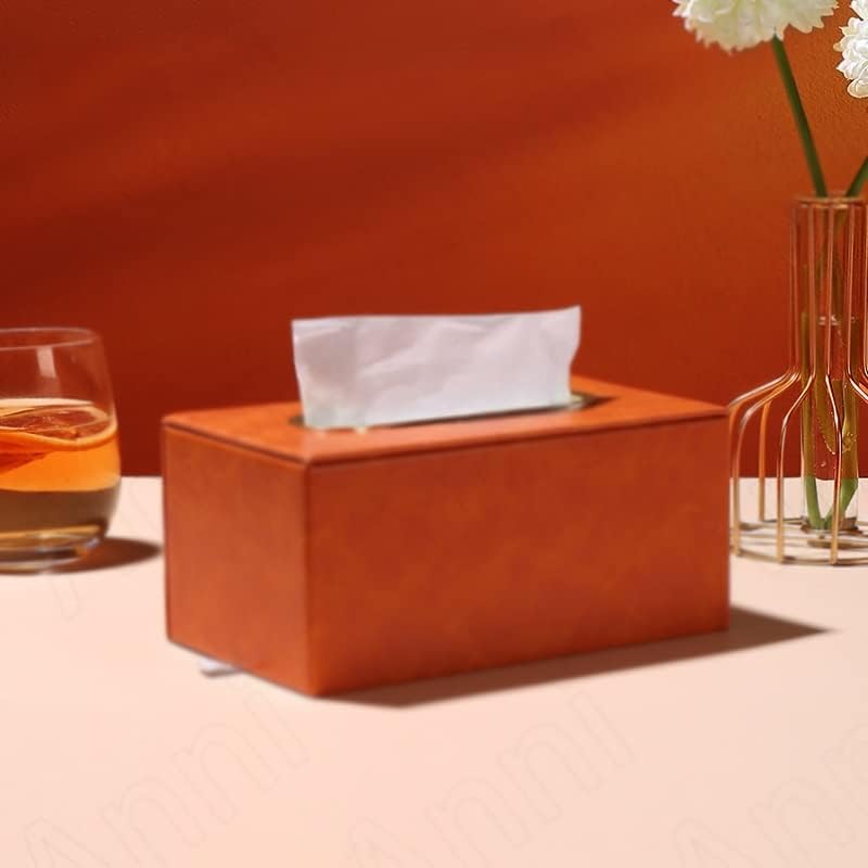 N/A עור קופסת נייר קפה שולחן שולחן עבודה שולחן עבודה קופסת אחסון רקמות קישודים דקורטיביים בסלון