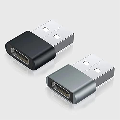 USB-C נקבה ל- USB מתאם מהיר זכר התואם למכשירי Samsung SM-G970U למטען, סנכרון, OTG כמו מקלדת, עכבר,