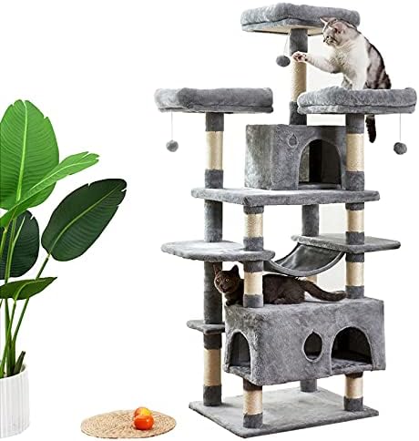 חתול עץ, 67 סנטימטרים רב-רמת חתול מגדל, חתול עץ קיר עם סיסל-מכוסה מגרד הודעות, מרופד פלטפורמה, ערסל ודירה,