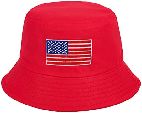 כובעי דלי דגל אמריקה של קיץ לנשים ואופנת גברים כובעי בוני אריזה מזדמנים
