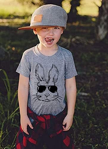 ארנב פסחא משקפי שמש חולצה פעוט בני בנות שמח פסחא חולצה ילדים חמוד באני ארנב גרפי טיז חולצות