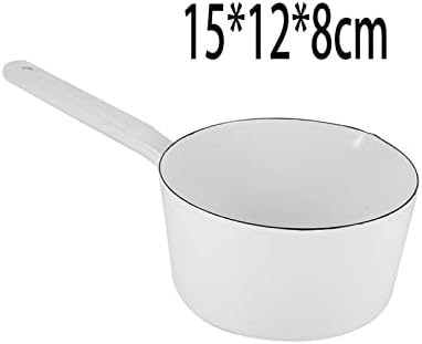 סגנון לבן קרמיקה חלב סיר מטבח בישול מחבת סיר סיר מזון סיר עם ידית ארוכה עבור אחד אנשים