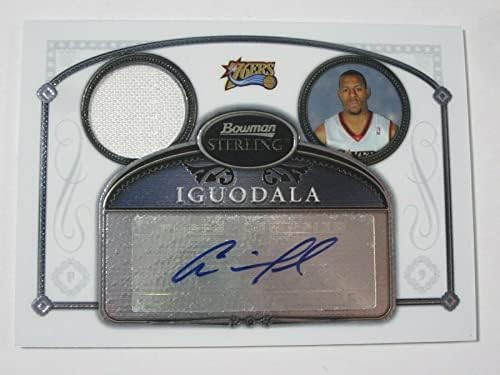 2007 Bowman Sterling Andre Iguodala חתום על כרטיס חתימה עם חתימה 76ers 40 - משחק חתימות כדורסל משומש