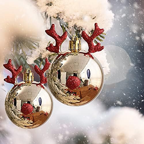 2 יח 'קישוטי כדור חג המולד שמפניה פון תליון עץ חג המולד כדורי חג המולד כדורים תלויים נצנצים נצנצים