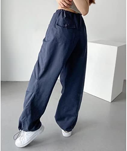 Chezmax מכנסי מטען רחבים לנשים בקיץ מכנסי רגל רחבים נושמים מכנסי רגל קלים משקל y2k מכנסיים משנת 2000 מצנח