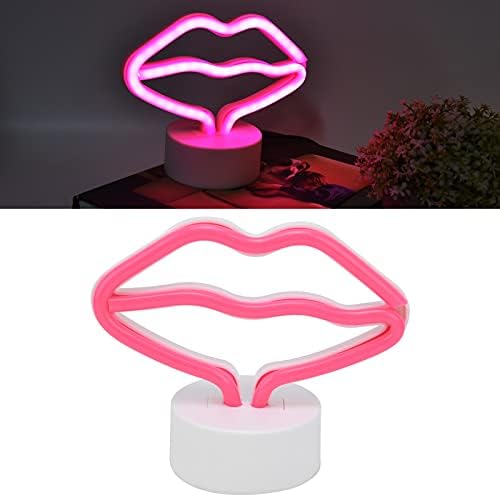 שלטי ניאון בצורת שפתיים הובילו אור ניאון עם עמדת USB או מנורת אור ניאון המופעלת על סוללה למסיבת חדר