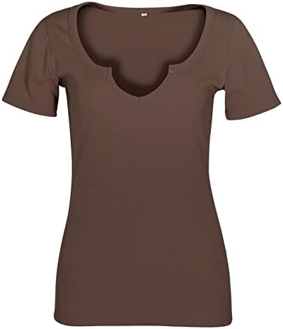 חולצות קיץ טרנדי מקרית חולצות לנשים בציר צוות צוואר שרוולים שיפוע רופף בכושר קל משקל
