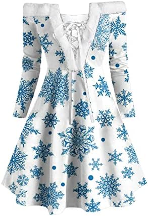 שמלות חג מולד מכוערות של MRGIINRI לנשים מזדמנים 2022 טלאים שרוול ארוך מחוץ לכתף שמלת מסיבה אלגנטית