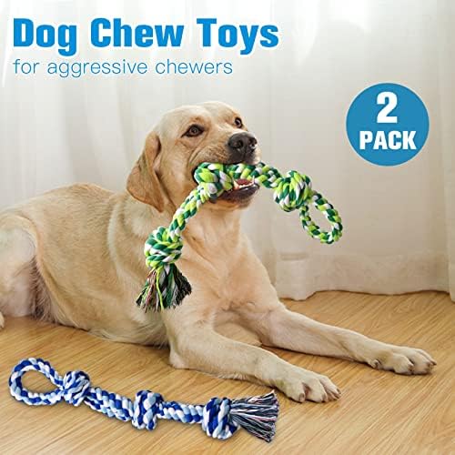 צעצועי חבל כלבים של Upsky 2 כמעט צעצועים של כלבים בלתי ניתנים להריסה, צעצוע כלבים לגזע בינוני עד גדול, צעצועי