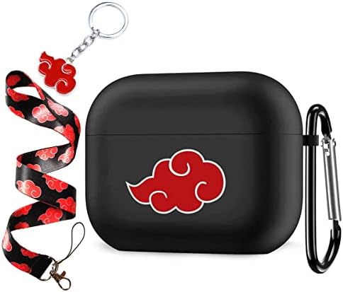 עבור AirPod Pro Case anime עם מחזיק מפתחות של שרוך ענן אדום, קריקטורה מגניבה עיצוב חמוד אנימה AirPods Pro טעינה