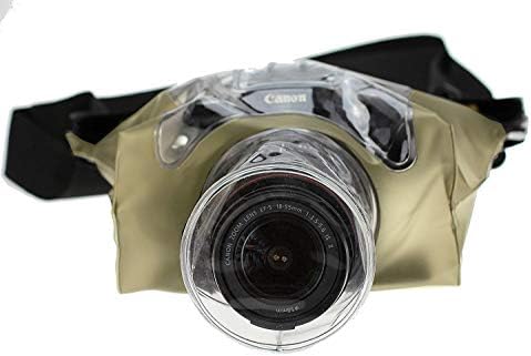 Navitech צהוב DSLR SLR עמיד למים מארז דיור מתחת למים/כיסוי שקית שקית יבש תואמת ל- Canon EOS 4000D