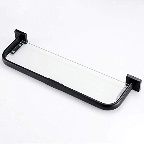 מדף אחסון של YGCBL ， מתלה אמבטיה מתלה מדף רכוב על קיר רכוב על מדף זכוכית למטבח אמבטיה, 30 × 14 סמ, 30
