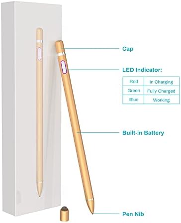 עט Stylus תואם ל- iPad, ציור סטייליסט עיפרון חכם תואם ל- iPad 2/3/4/5/6/7/8 ייצור אוויר 1/2/3/4 Pro 9.7/10.5/11/12.9