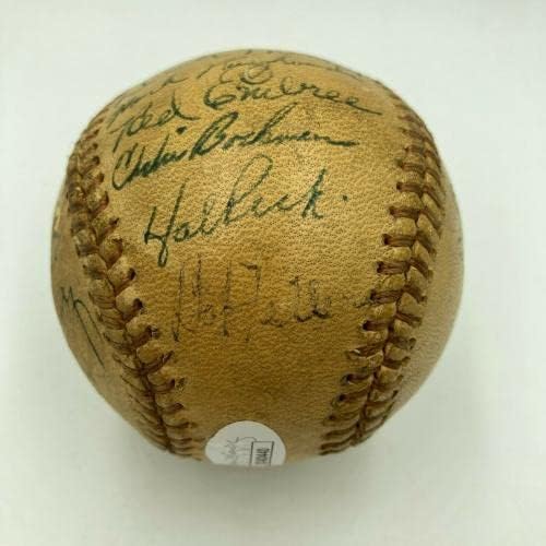 1947 קבוצת האינדיאנים של קליבלנד חתמה על בייסבול רשמי בליגה האמריקאית JSA COA - חתימות בייסבול