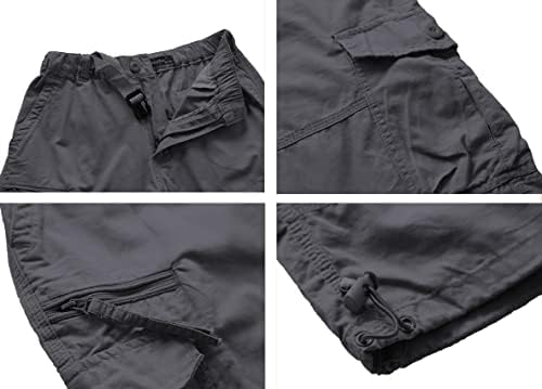Tianba Mens 3/4 מכנסי מטען ארוכים קצרים רופפים בכושר אלסטי עבודה קפרי קצרים מתחת לברך מזדמנים