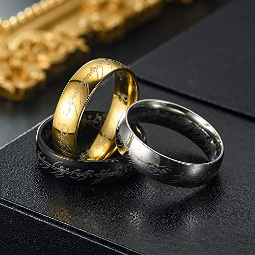 דונסה את אחד טבעת אדון את טבעות סגנון טונגסטן טבעת 6 גברים ונשים לייזר תחריט אנימה טבעות