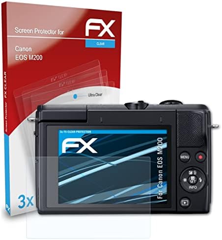 סרט הגנת המסך של Atfolix תואם למגן מסך Canon EOS M200, סרט מגן אולטרה-ברור FX