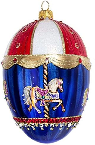 גליטרזי קרוסלה סוס תכשיט עם ביצה פולנית זכוכית לחג המולד