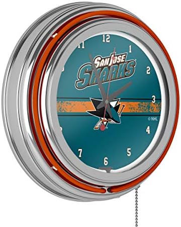 סימן מסחרי גלובל כרום כפול רונג ניאון שעון - סן חוזה כרישים